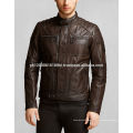 Veste en cuir de motard TAN BROWN en gros de haute couture de service d&#39;OEM